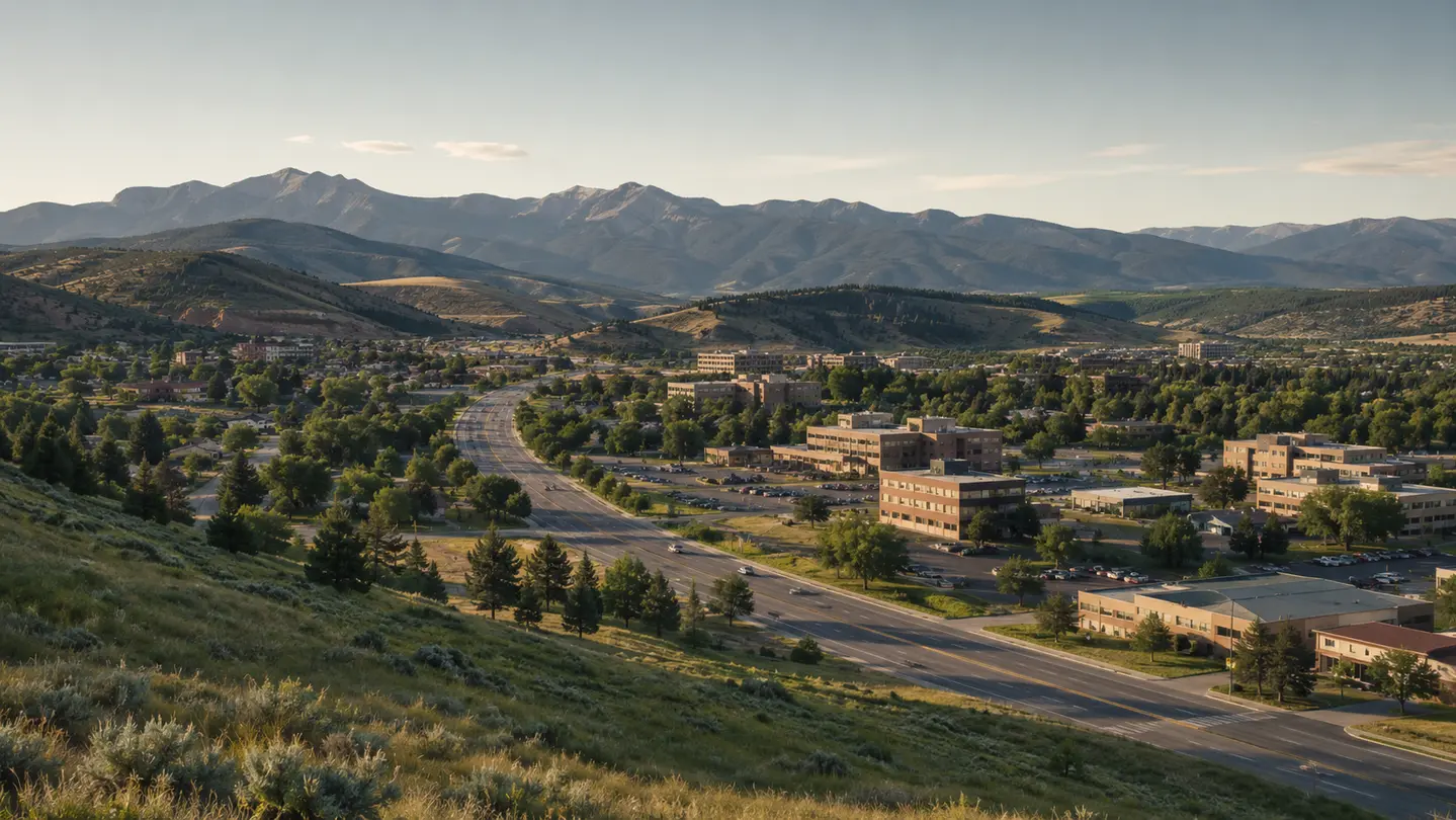 Inland regional landscape representing travel and access to addiction treatment services